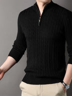 Carlo | Men's Ribbed Half Zip Knit Sweater
