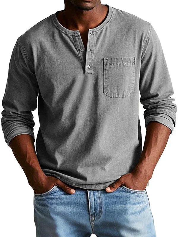 Larry | Men’s Long Sleeve Casual Button Collar Shirt
