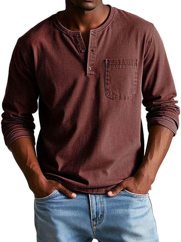 Larry | Men’s Long Sleeve Casual Button Collar Shirt