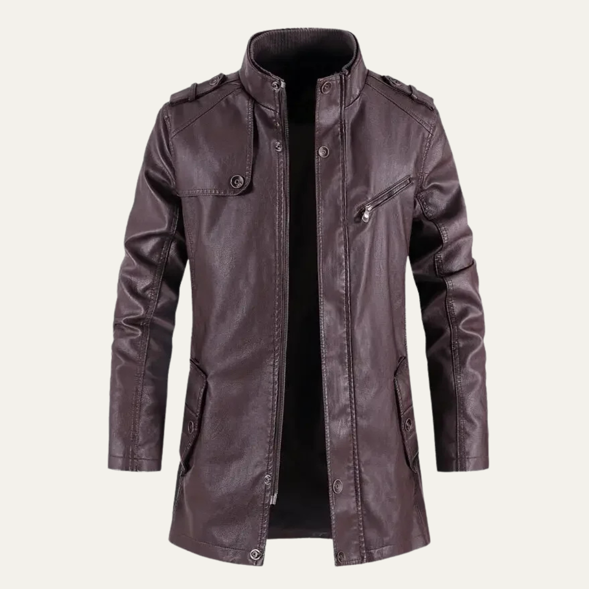 The Cernobbio Men’s Classic Thick Fleece Lined Leather Jacket