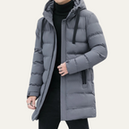 The Whitby Men's Stylish Longline Black Puffer Coat