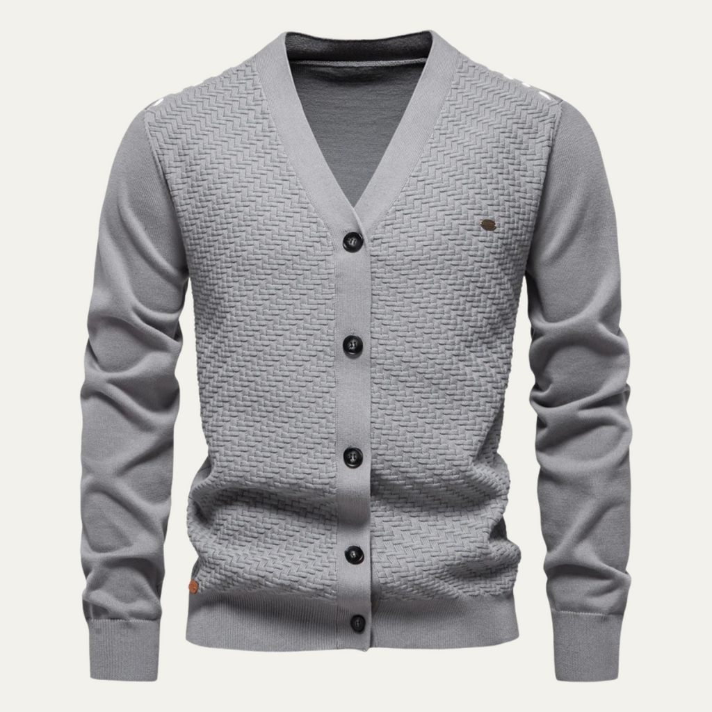 The Dulwich Men's Casual V Neck Button Up Knit Cardigan