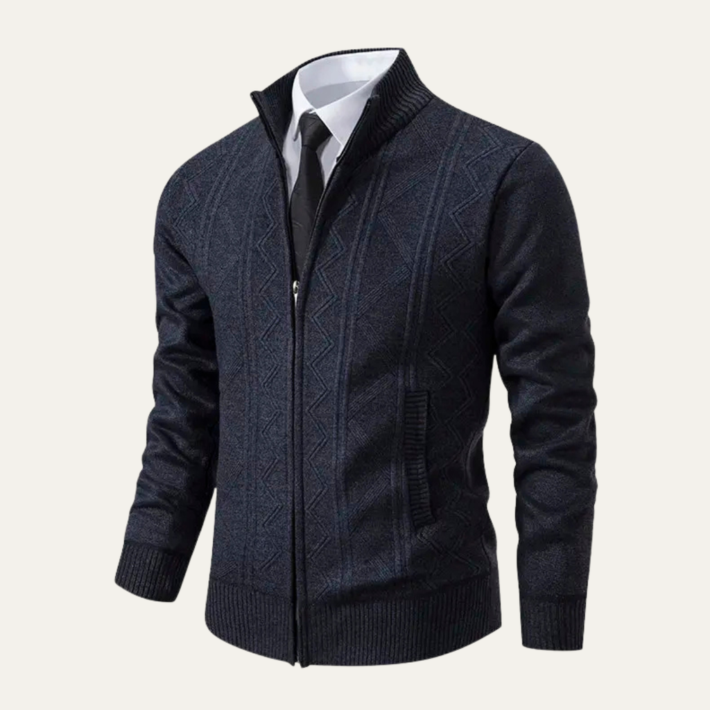 The Chianti High Neck Winter Zip Up Knit Men's Cardigan