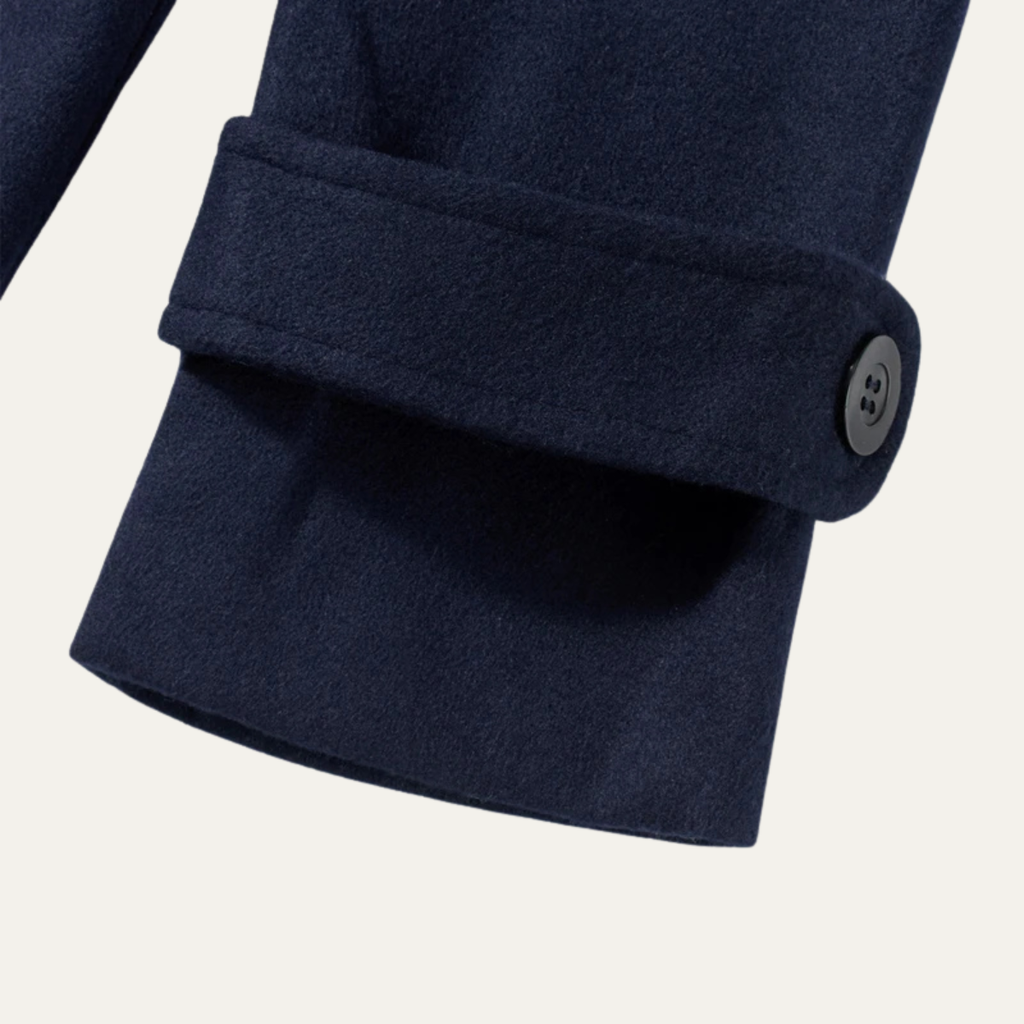 The Durham Warm Winter Navy Blue Wool Duffle Men's Coat