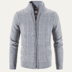 The Pienza Men’s Warm Fleece Zip Up Knit Jacket