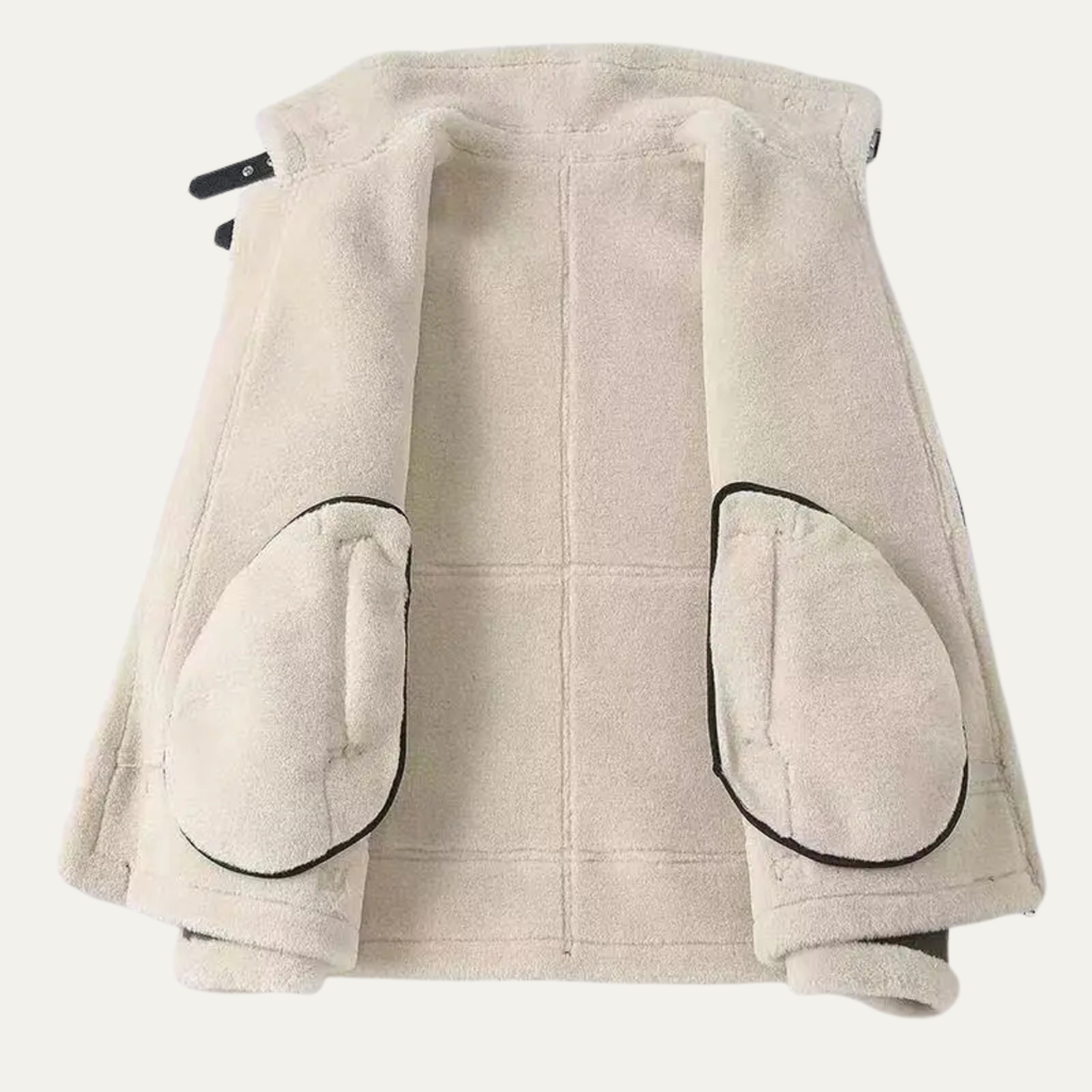 The Laglio Men’s Shearling Aviator Winter Leather Jacket