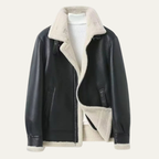 The Laglio Men’s Shearling Aviator Winter Leather Jacket