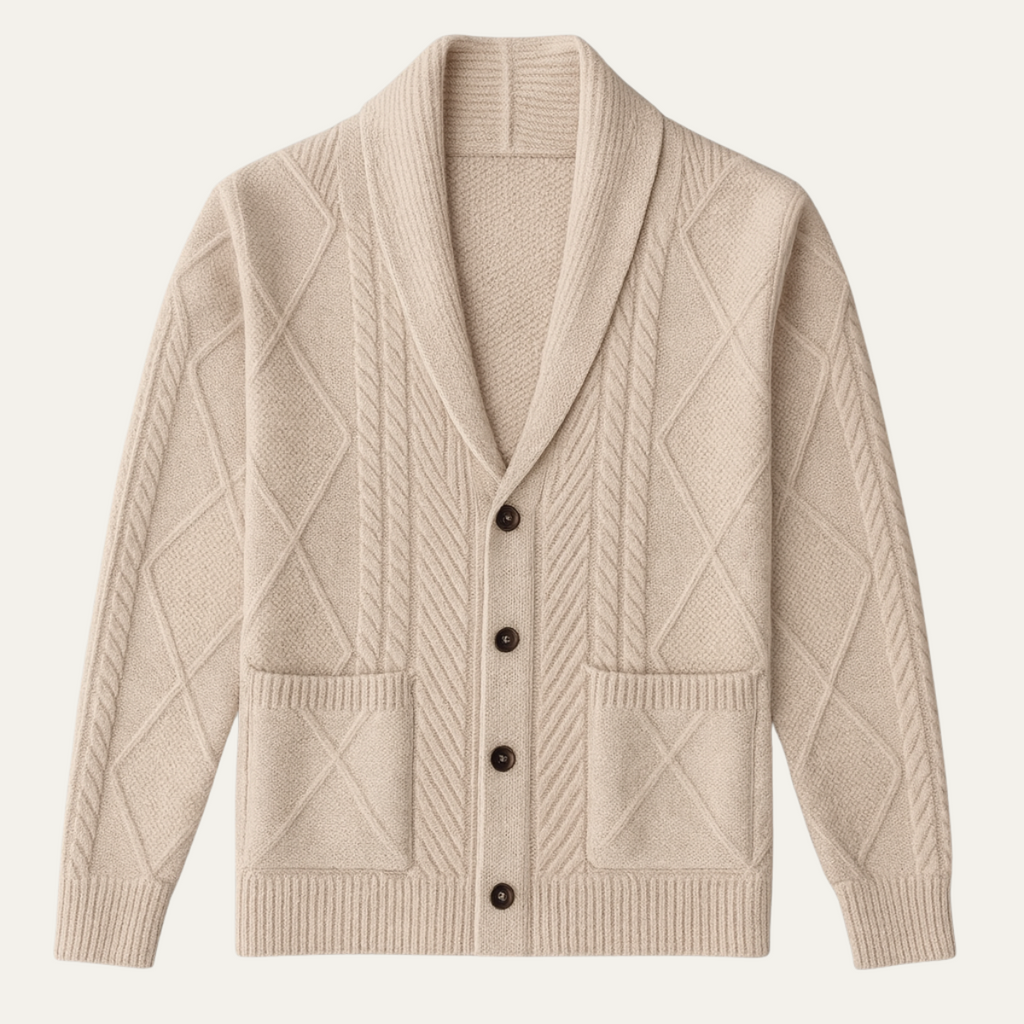 The Edinburgh Men’s Luxury Cashmere Button Cardigan