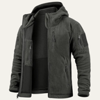 The Pitigliano Men’s Warm Tactical Fleece Jacket with Hood and Multi Pockets