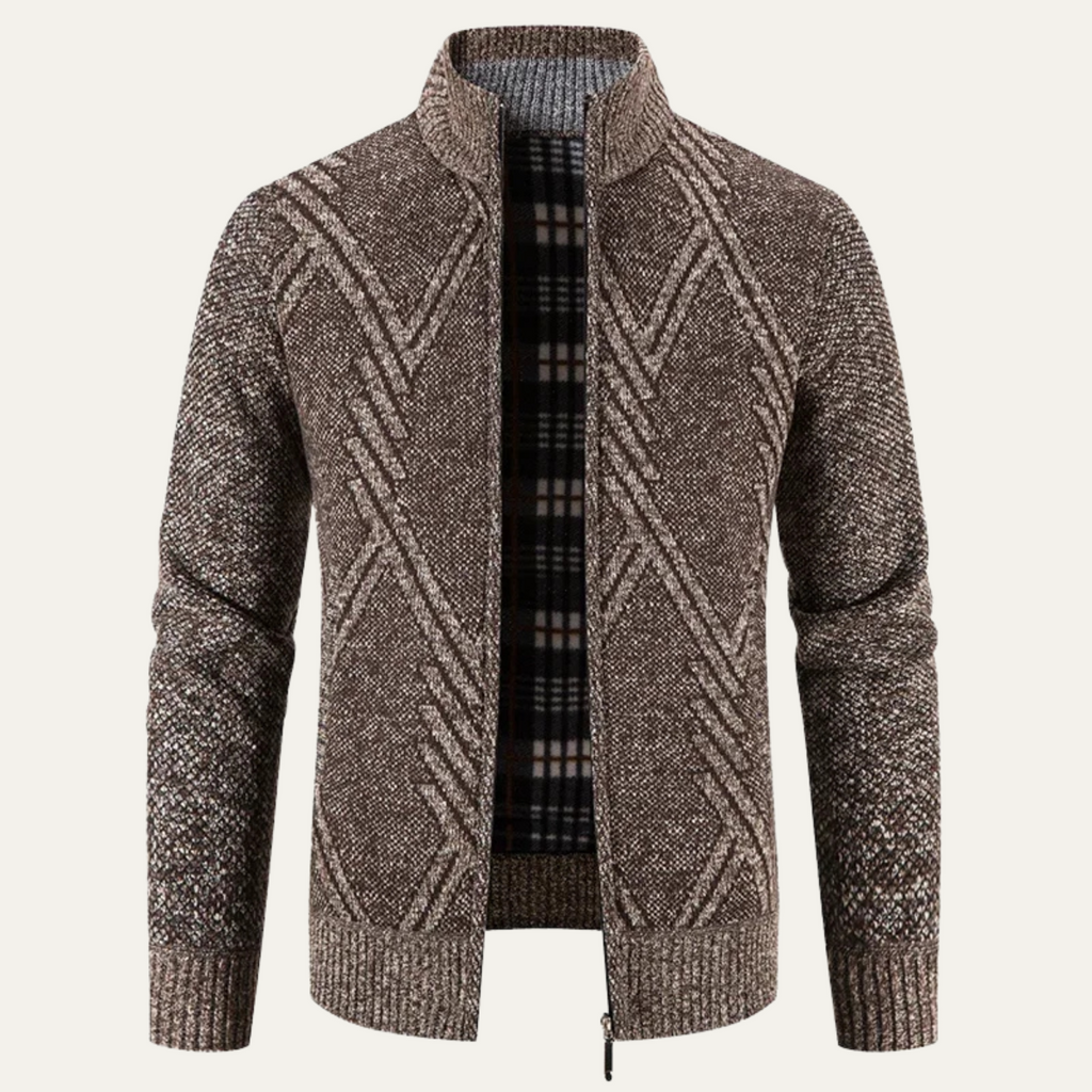 The Alford Men's Knitted Winter Zip  Cardigan
