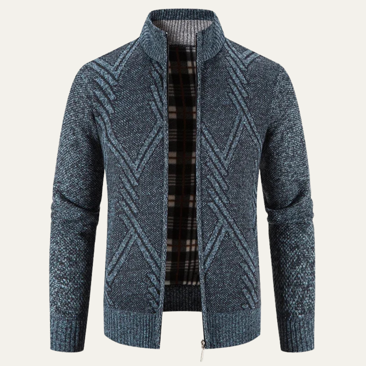 The Alford Men's Knitted Winter Zip  Cardigan