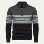 The Chatsworth Men's Quarter Zip Cotton Jumper – Fair Isle Knit