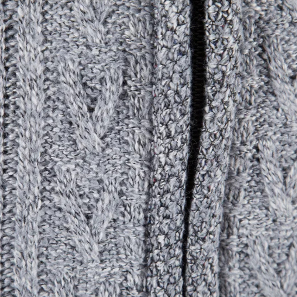 The Pienza Men’s Warm Fleece Zip Up Knit Jacket