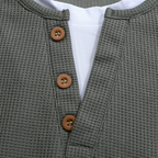 The Otranto Men’s Casual Waffle Knit Henley Shirt