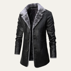 The Bressanone Men’s Retro Fleece Lined Leather Winter Coat