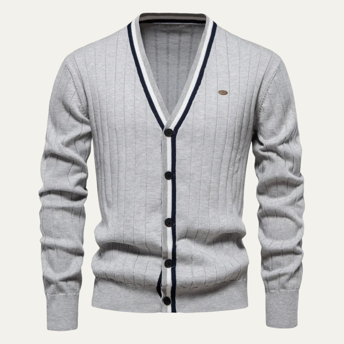 The Montecatini Men’s Slim Fit V Neck Cotton Knit Cardigan