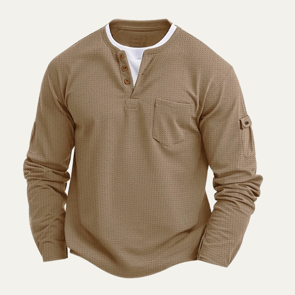 The Maremma Casual Henley Waffle Knit Men’s Jumper