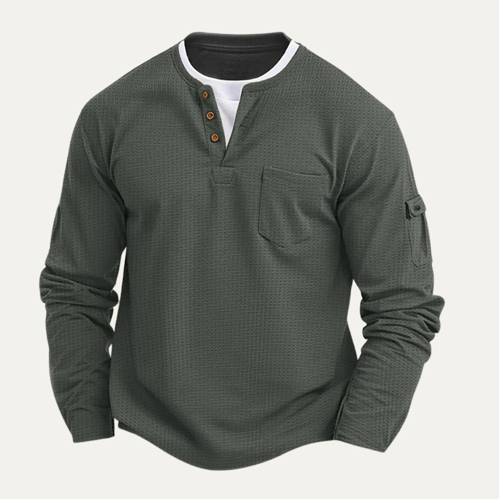 The Maremma Casual Henley Waffle Knit Men’s Jumper