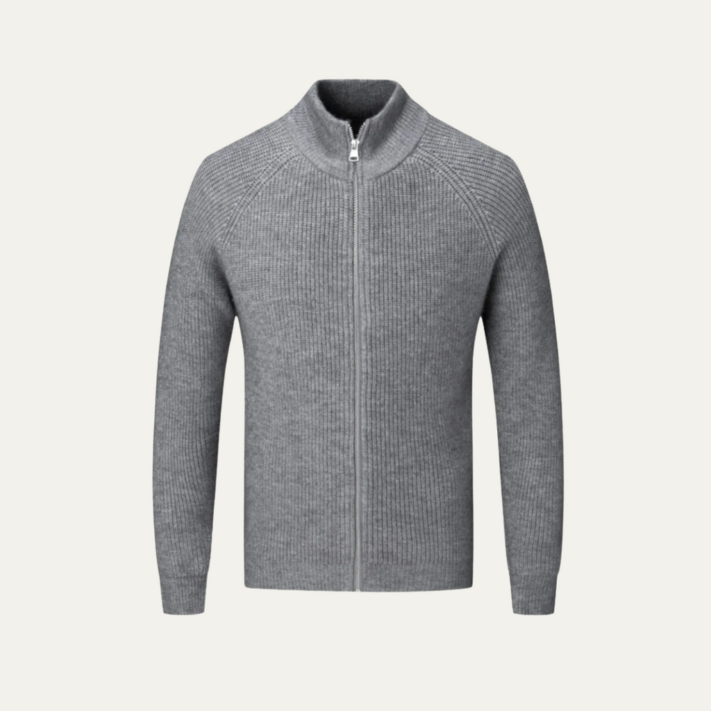 The Four Seasons Merino Wool Knitted Zip Cardigan Jumper for Men
