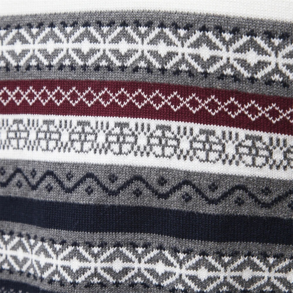 The Chatsworth Men's Quarter Zip Cotton Jumper – Fair Isle Knit