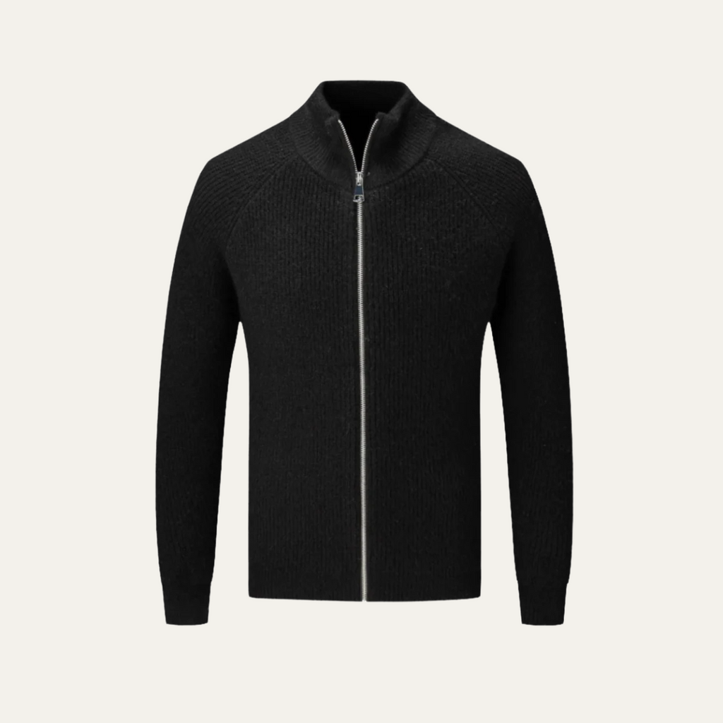 The Four Seasons Merino Wool Knitted Zip Cardigan Jumper for Men