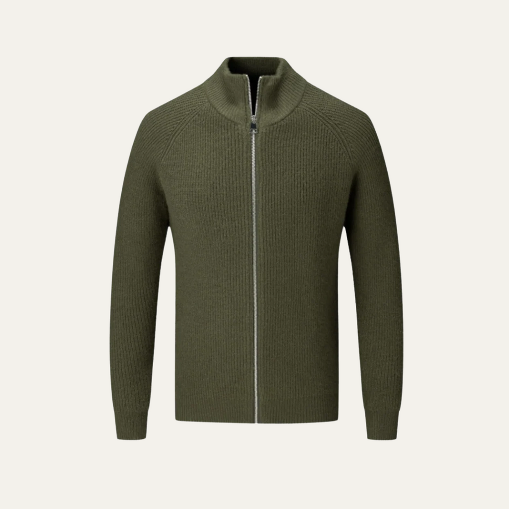 The Four Seasons Merino Wool Knitted Zip Cardigan Jumper for Men