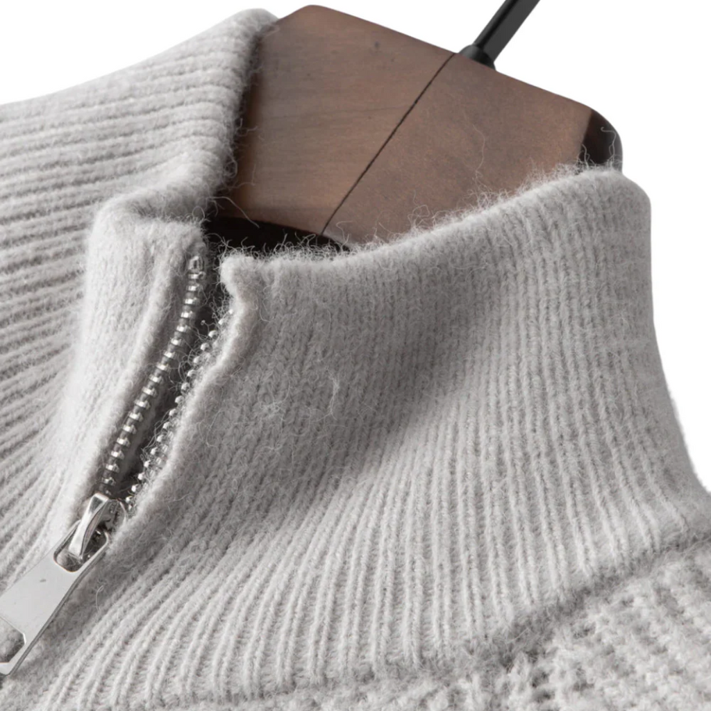 The Four Seasons Merino Wool Knitted Zip Cardigan Jumper for Men