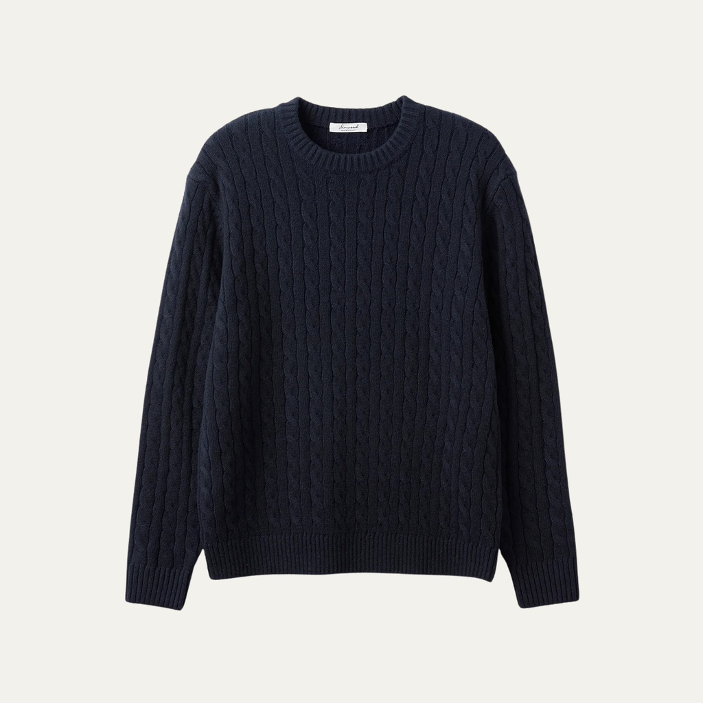 The Hever Cable Knit Crew Neck Men’s Sweater