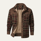 The Verbania Men’s Check Plaid Fleece Lined Flannel Jacket