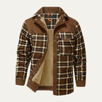 The Verbania Men’s Check Plaid Fleece Lined Flannel Jacket