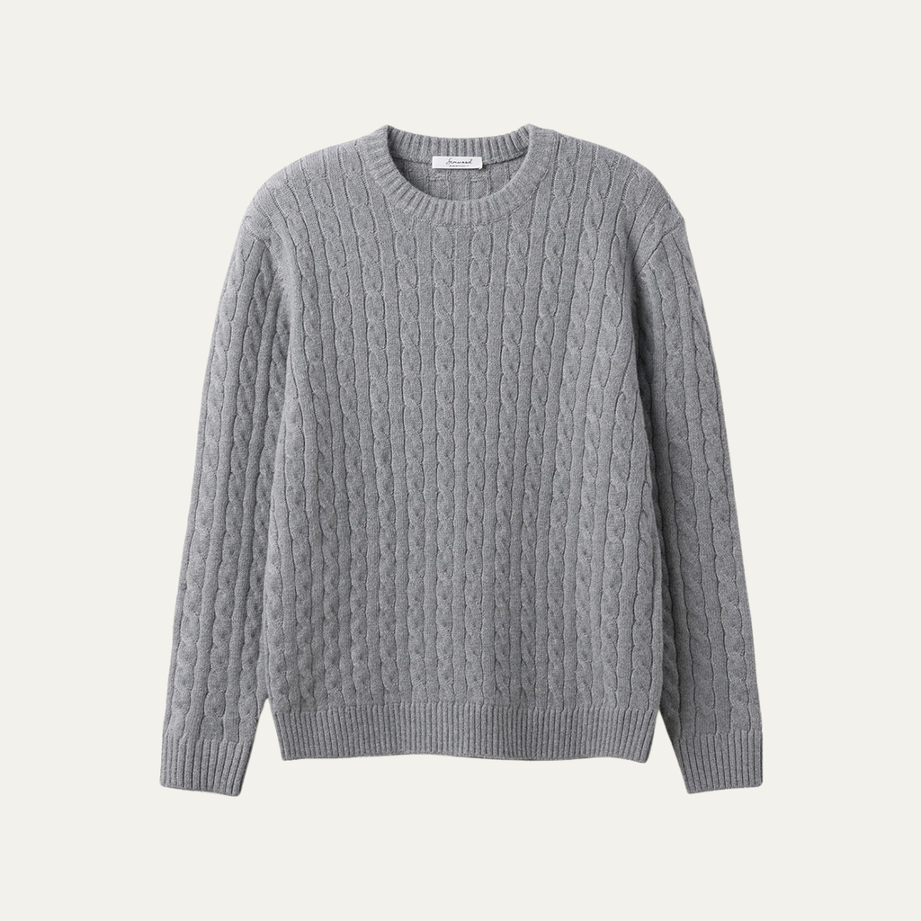 The Hever Cable Knit Crew Neck Men’s Sweater