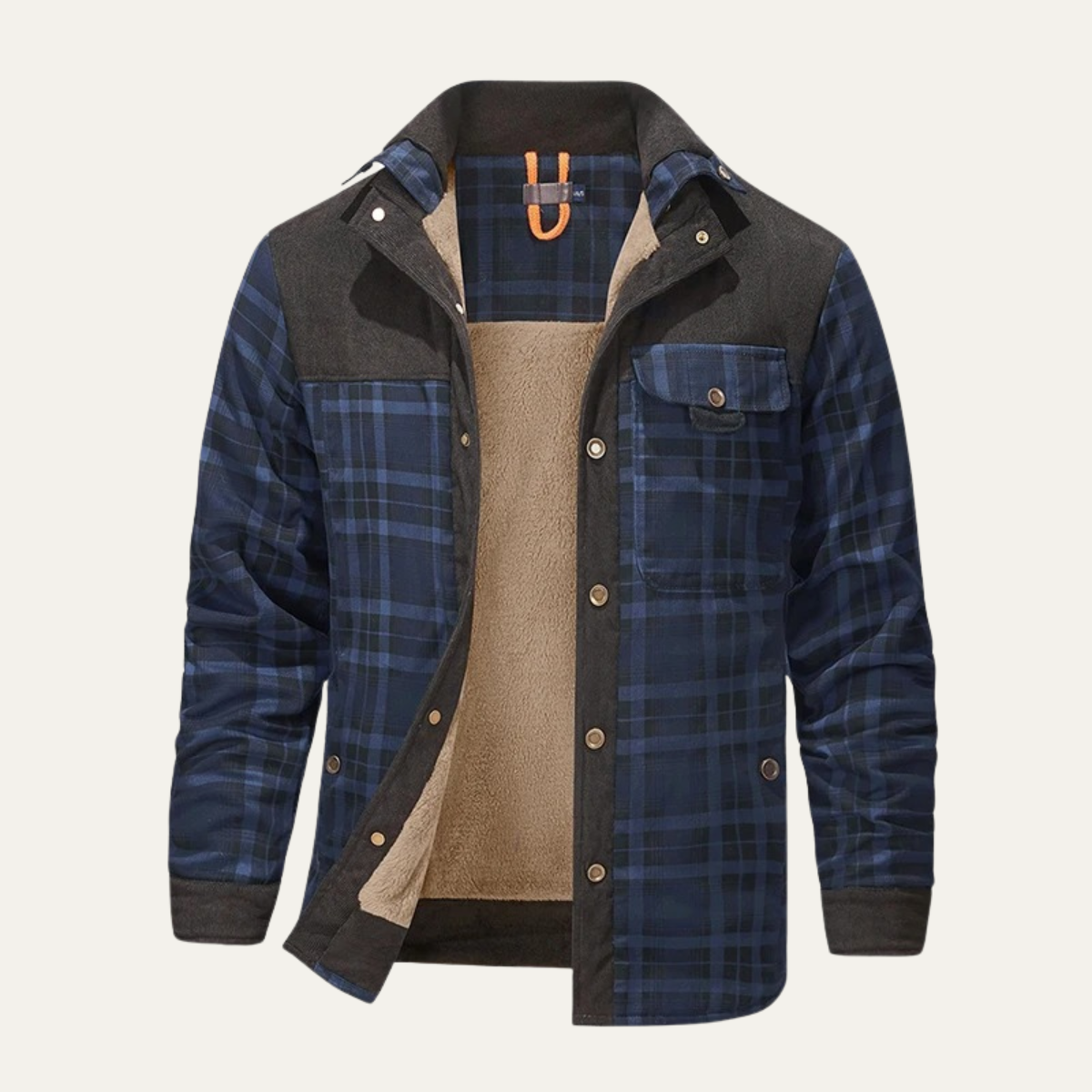 The Verbania Men’s Check Plaid Fleece Lined Flannel Jacket