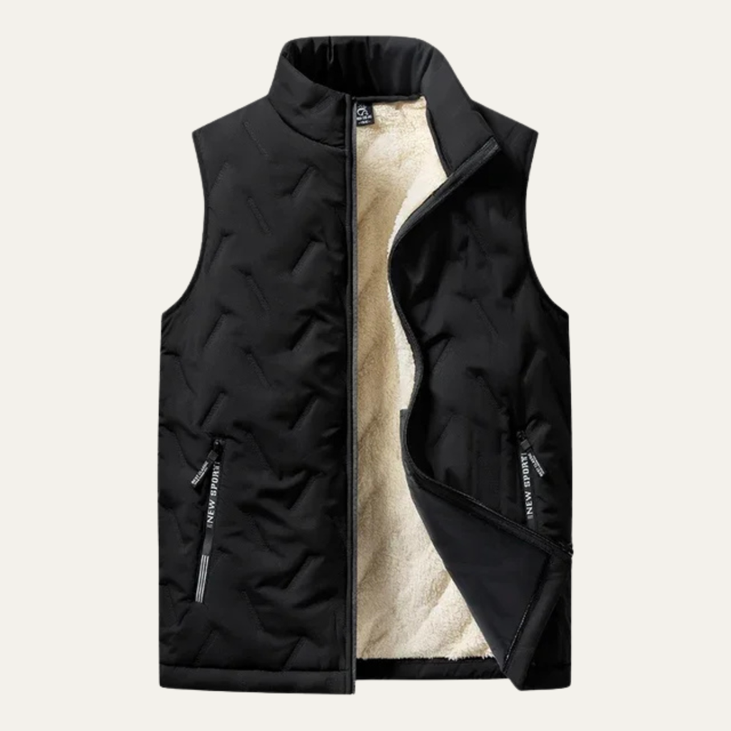 The Macerata Men’s Warm Fleece Lined Gilet with Stand Collar