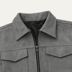 The Monte Carlo Men’s Grey Suede Jacket – Minimalist Luxury Winter Overshirt