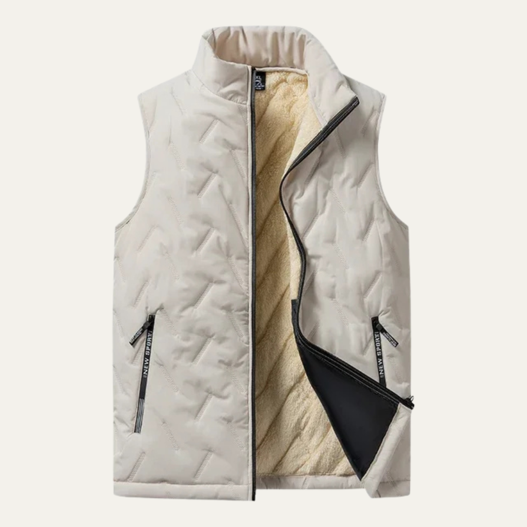 The Macerata Men’s Warm Fleece Lined Gilet with Stand Collar