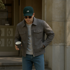 The Monte Carlo Men’s Grey Suede Jacket – Minimalist Luxury Winter Overshirt