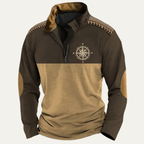 The Pescara Men’s Vintage Embroidered Compass Quarter Zip Jumper