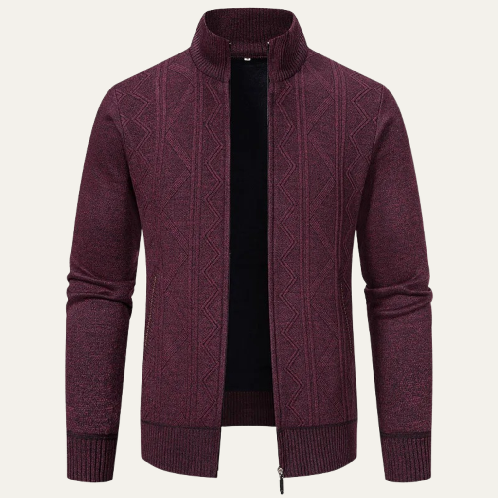 The Chianti High Neck Winter Zip Up Knit Men's Cardigan
