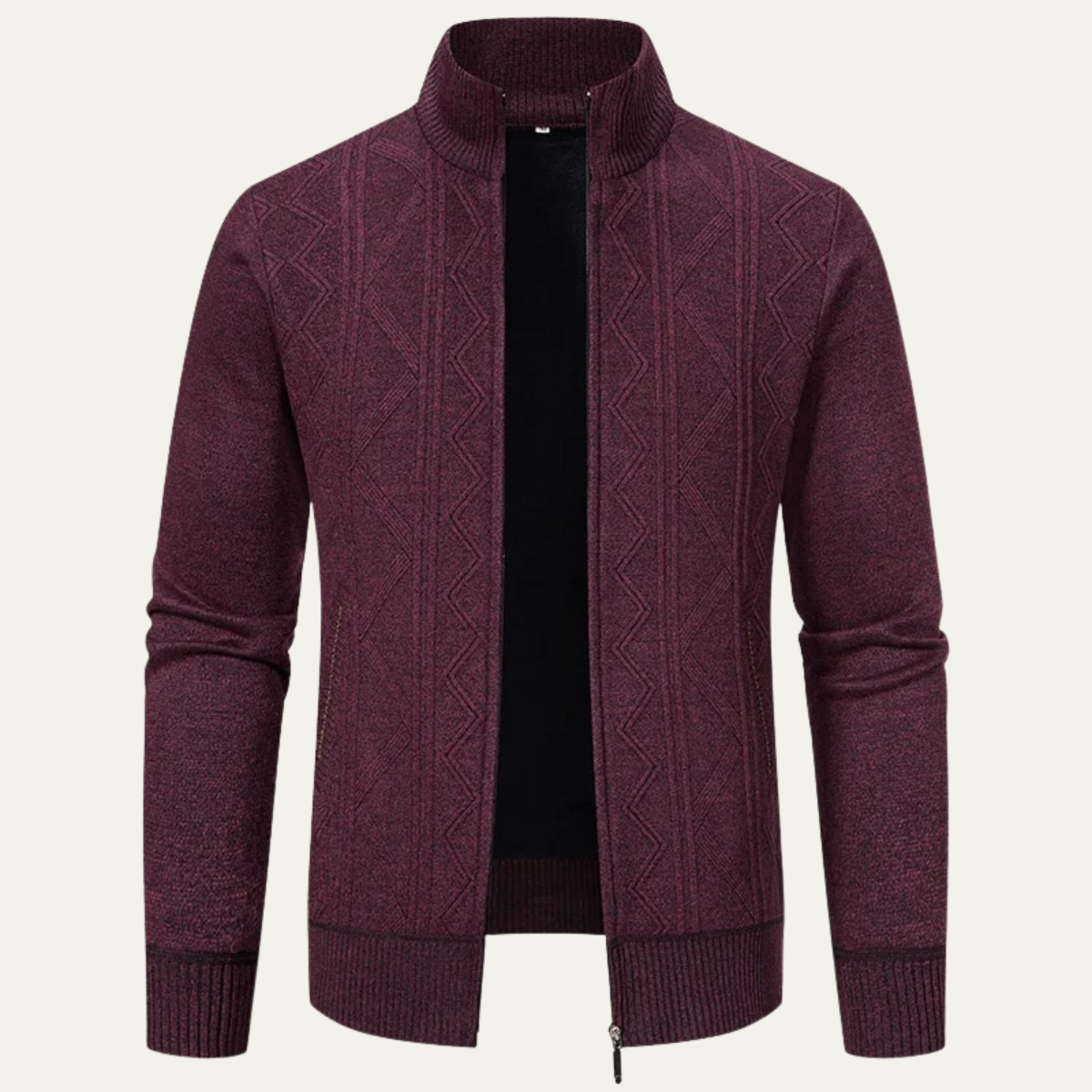 The Chianti High Neck Winter Zip Up Knit Men's Cardigan