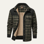 The Verbania Men’s Check Plaid Fleece Lined Flannel Jacket