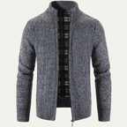 The Pienza Men’s Warm Fleece Zip Up Knit Jacket