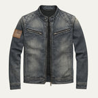 The London Slim Fit Denim Jacket for Men - Zip Collar