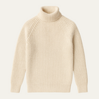 The Dundee Men's Chunky Wool Turtleneck Sweater - Warm Fisherman Knit Jumper