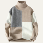The Castelmola Knitted Colour Block Men’s Turtleneck Jumper