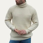 The Dundee Men's Chunky Wool Turtleneck Sweater - Warm Fisherman Knit Jumper