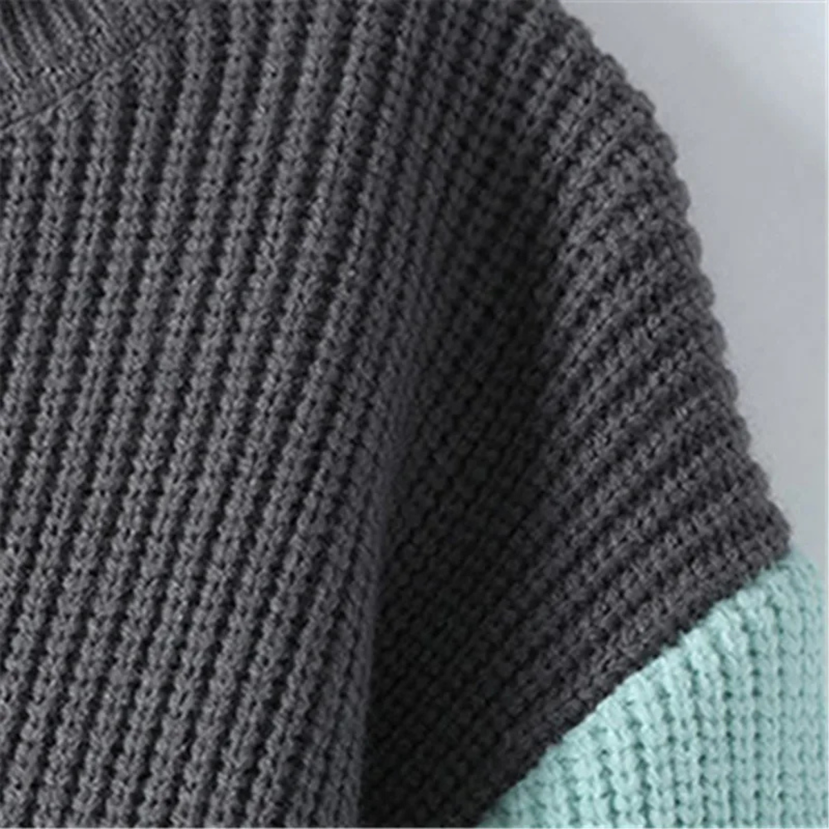 The Castelmola Knitted Colour Block Men’s Turtleneck Jumper