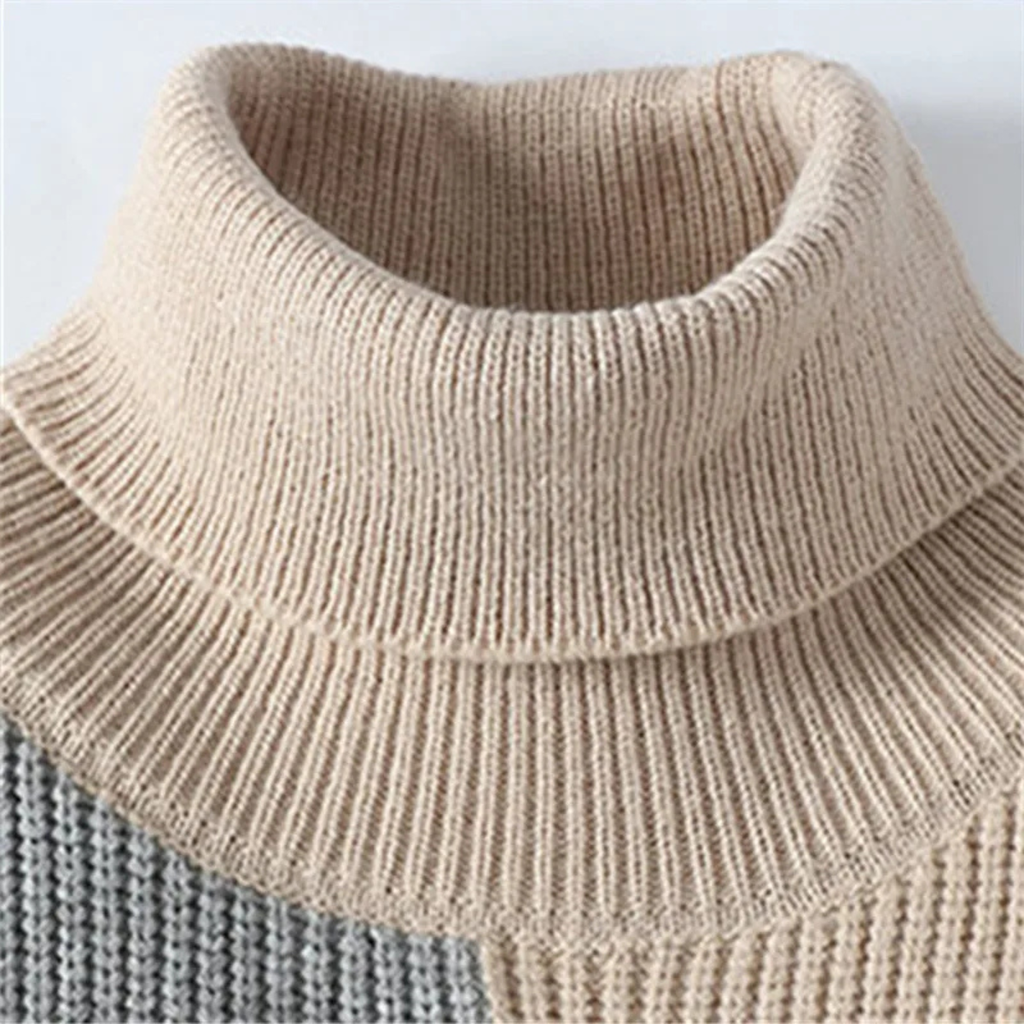 The Castelmola Knitted Colour Block Men’s Turtleneck Jumper