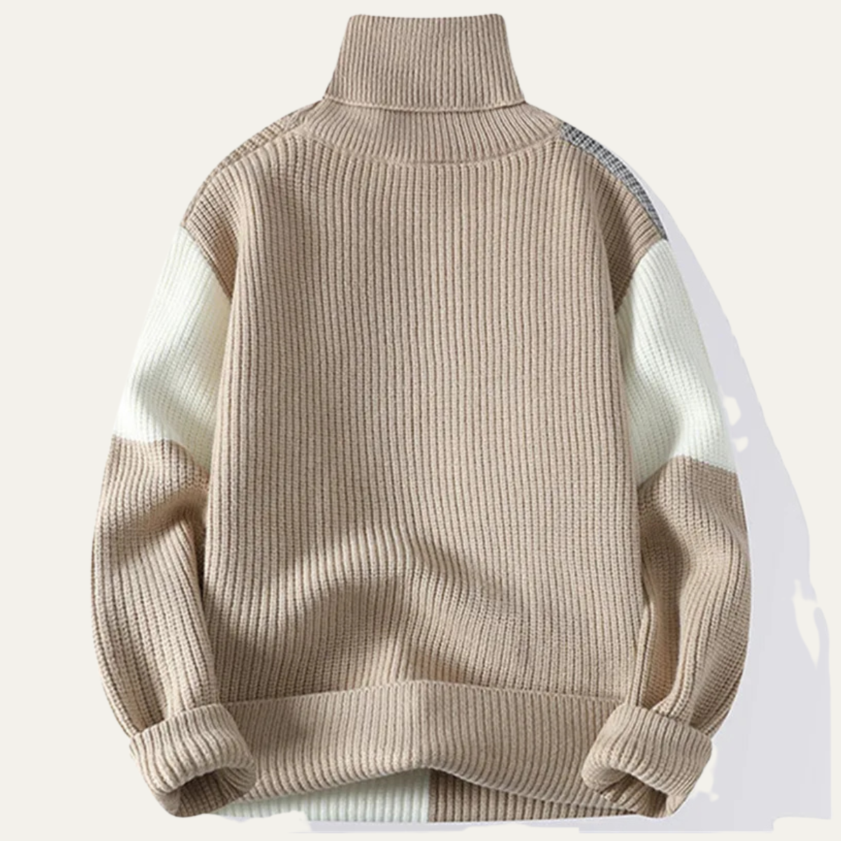 The Castelmola Knitted Colour Block Men’s Turtleneck Jumper