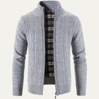 The Pienza Men’s Warm Fleece Zip Up Knit Jacket
