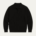 The Portofino Knitted Long Sleeve Polo Jumper for Men - Open Collar